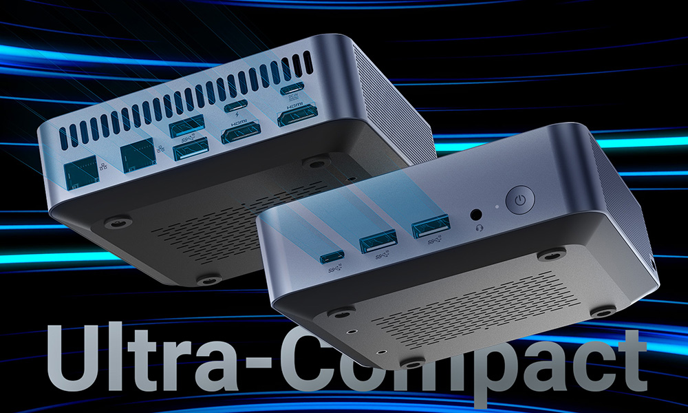 MINIX N512 Mini PC, Intel Core i5-12600H 12 jadier max. 4,5 GHz, 16 GB DDR5 RAM 512 GB SSD, 2*HDMI 1.4 (4K@30Hz) + Thunderbolt Type-C (8K@60Hz) Trojitý displej, WiFi 6 Bluetooth 5.2, 4*USB 3.2, 1*Plnohodnotný Type-C, 1*1G RJ45, 1*2.5G RJ45, 1*Audio Jack